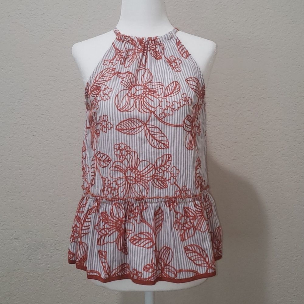 Jade Melody Tam Floral Stripeid Tank Sz XS